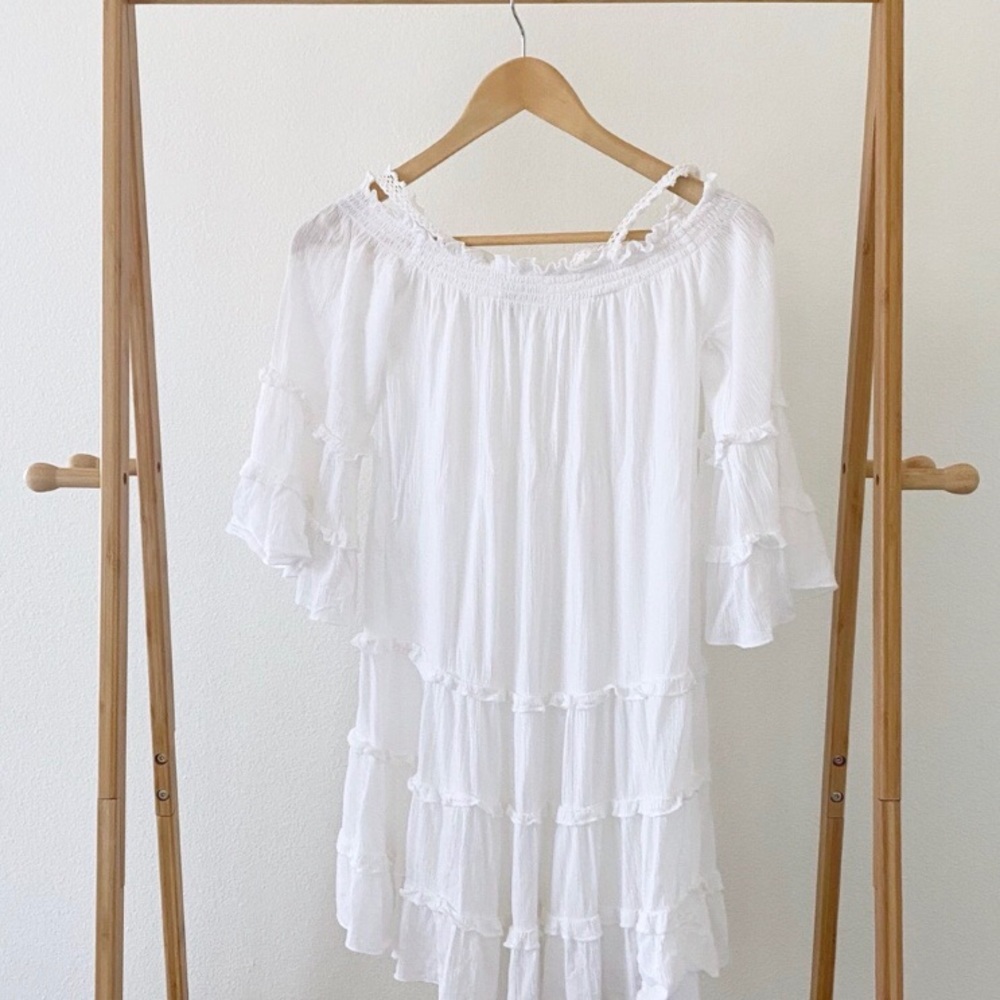 ASOS White Off The Shoulder Strap Mini Dress